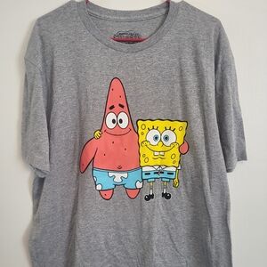 Nickelodeon Spongebob Squarepants And Patrick T- Shirt Gray Mens XL